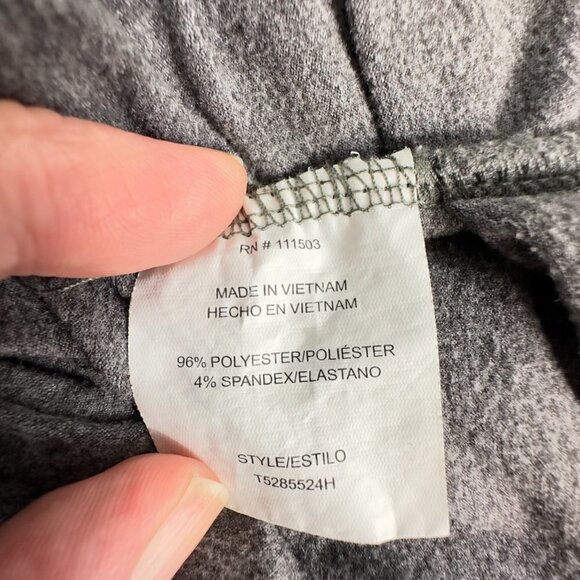 AUW Gray Ruched Waist Lace up Gourmet Shoulder Jersey T-Shirt Top (S) - Picture 9 of 10